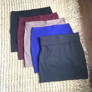 Lot of 5 Stretch Mini Skirts